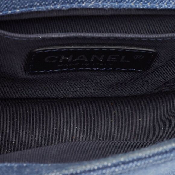 Chanel Blue Chevron Quilted Denim Small Boy Flap Bag - Picture 7 of 7